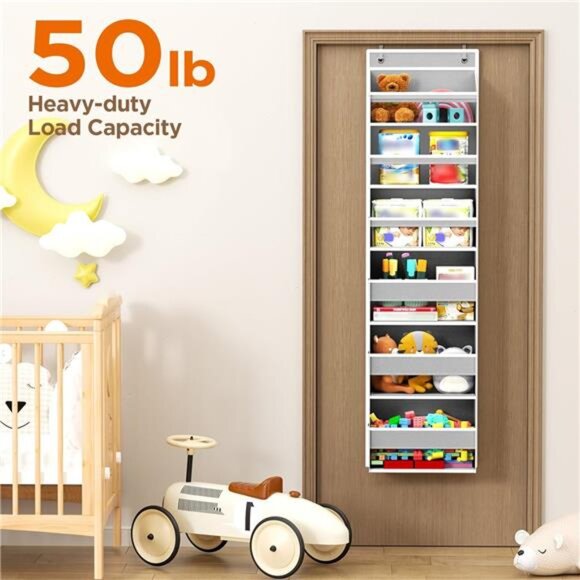 Over The Door Organizer Hanging Storage 6 Shelf Clear Pockets Closet Bathroom - Picture 5 of 7